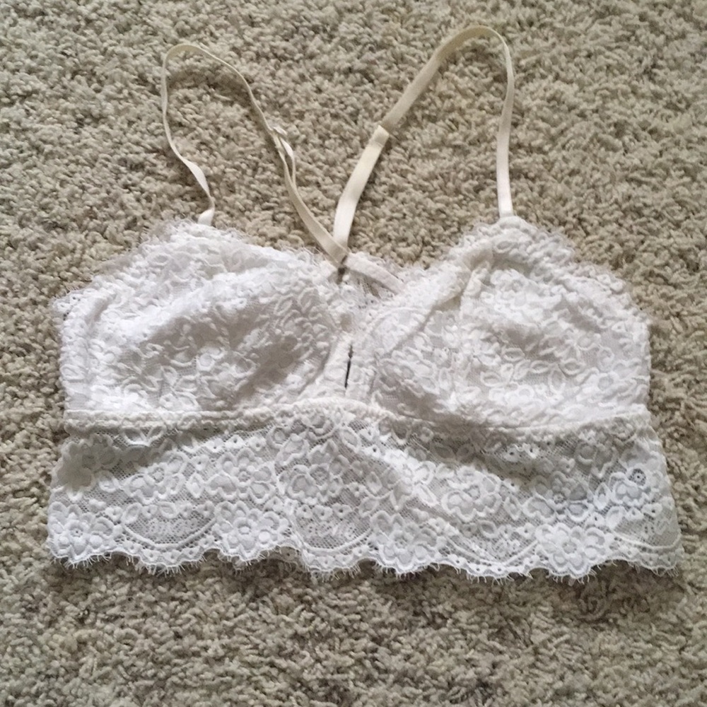 Cream lace bralette